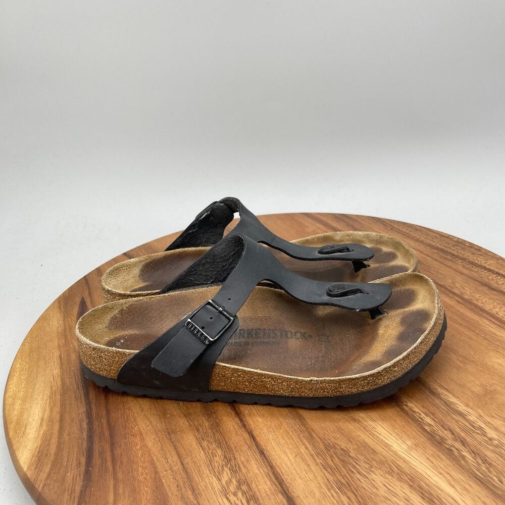 Birkenstock Gizeh Sandals Womens Size 11 / 42 Black Vegan Thong Casual Walking